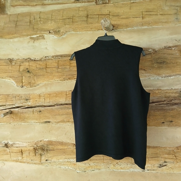 Josephine Chaus Black Sleeveless Mock Neck Silk & Nylon Sweater Size XL - Picture 3 of 5